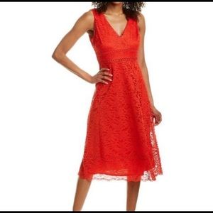 Taylor red/orange lace dress